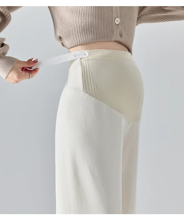 Zwangerschapsbroek Katoen met Buikband – Comfortabele Ribstof – Positiebroek met Wijde Pijpen (M-3XL)