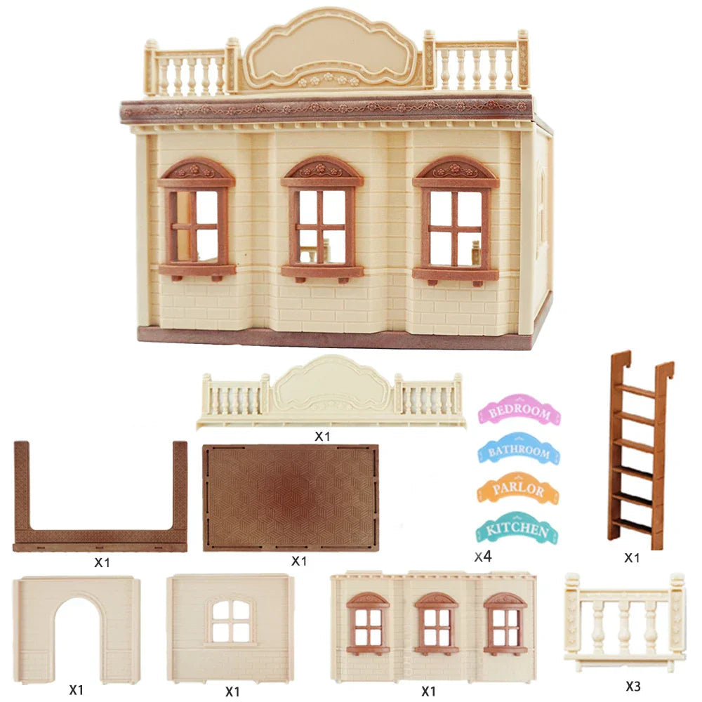 TinyVilla™ – 1:12 Poppenhuis Meubelpakket – Keuken & Dinette