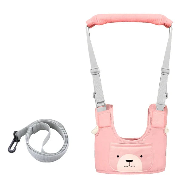 Ergonomische Loopsteun – BearBuddy™ - Blauw/Roze, Katoen, 9+ Maanden