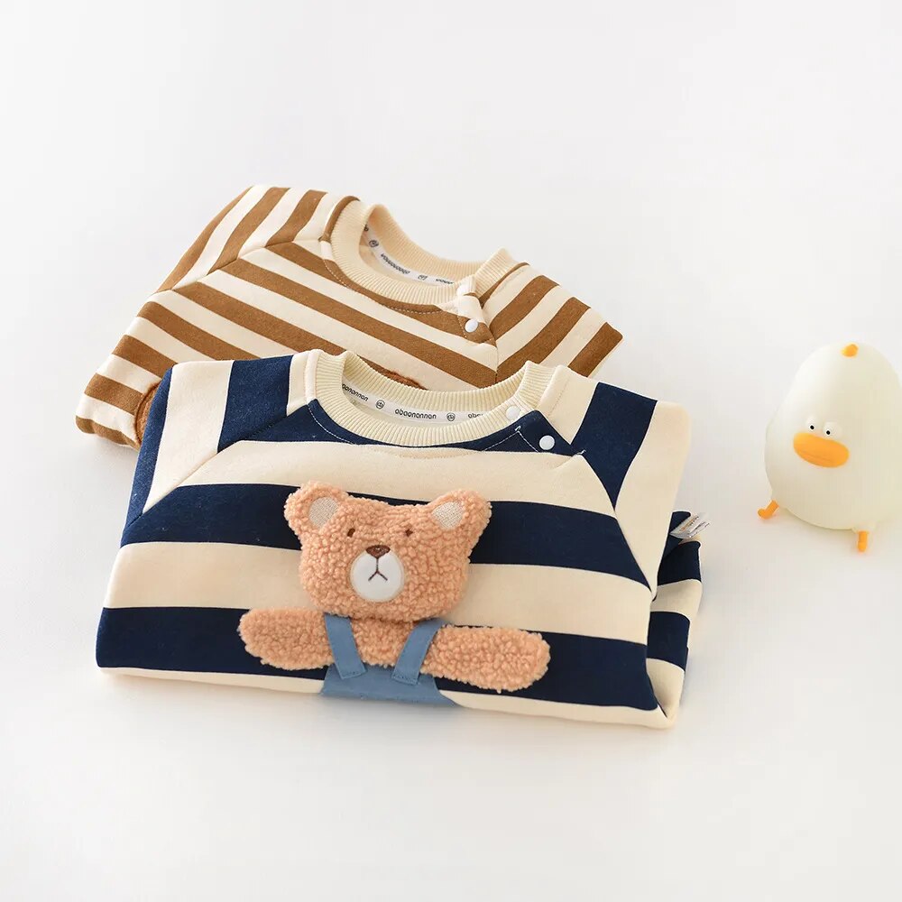 CozyBear – Gestreepte Teddybeer Romper