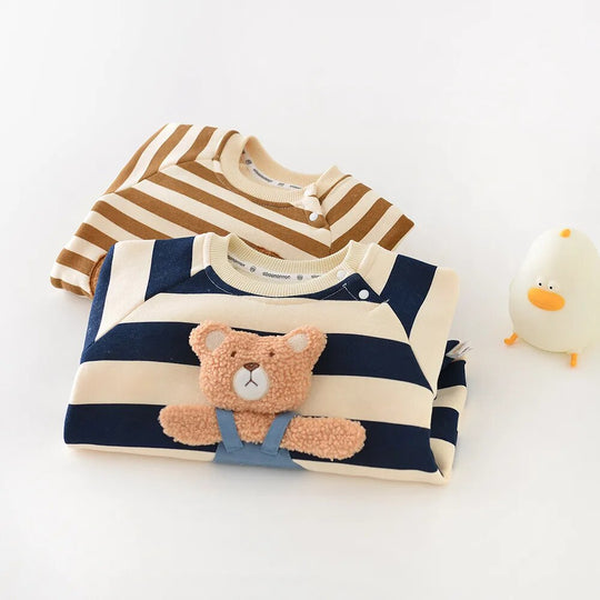 CozyBear – Gestreepte Teddybeer Romper