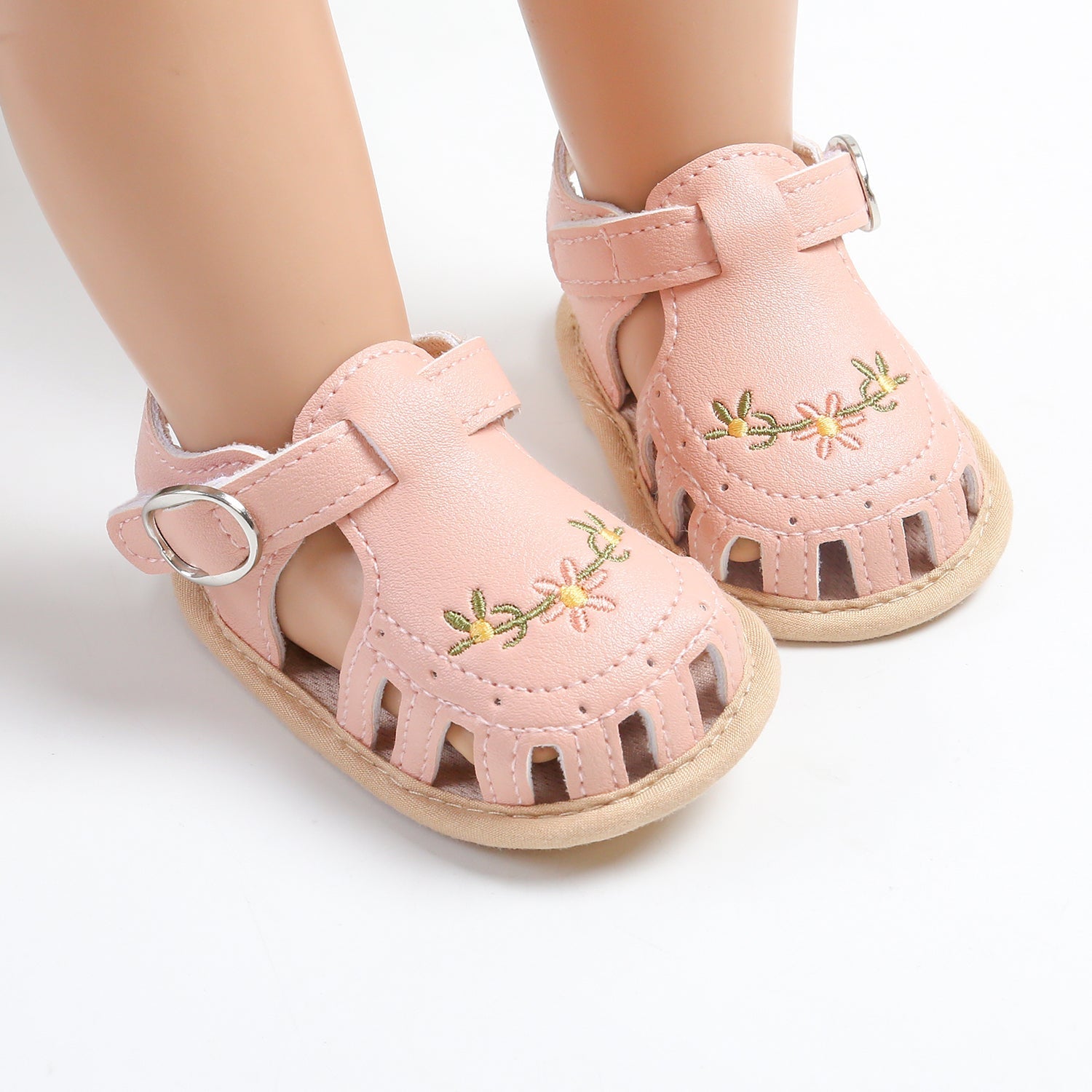 SweetStrides™ – Zomersandalen met Borduursel – Comfortabele Babyloopschoenen
