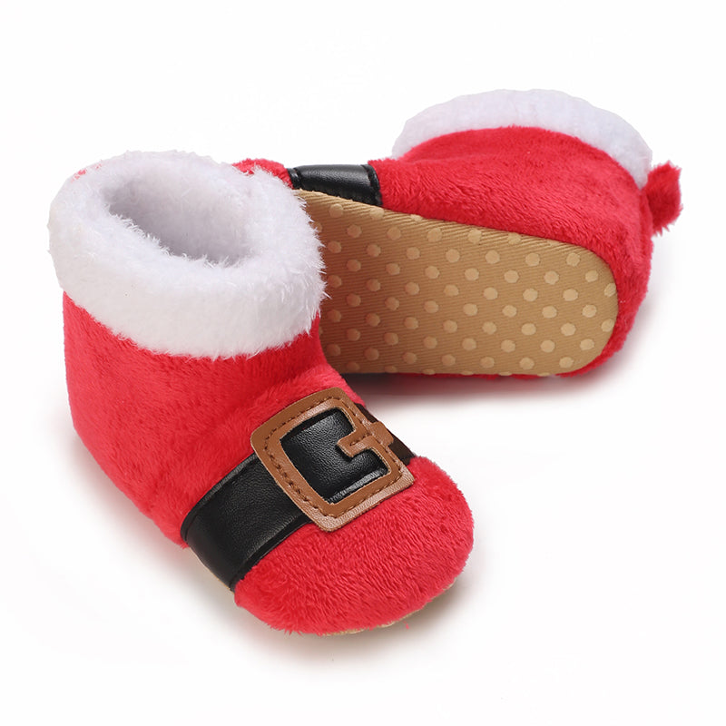 SantaSteps™ – Warme Kerstpantoffels met Antislipzool – Feestelijke Baby Sloffen