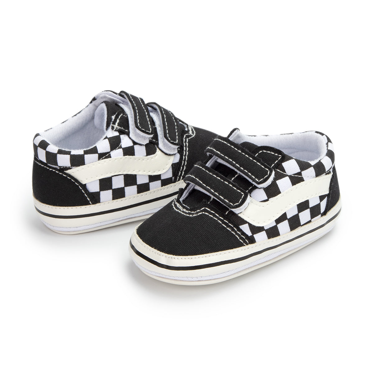 LilWalks™ – Checkerboard Babysneakers met Klittenband – Eerste Antislip Schoentjes