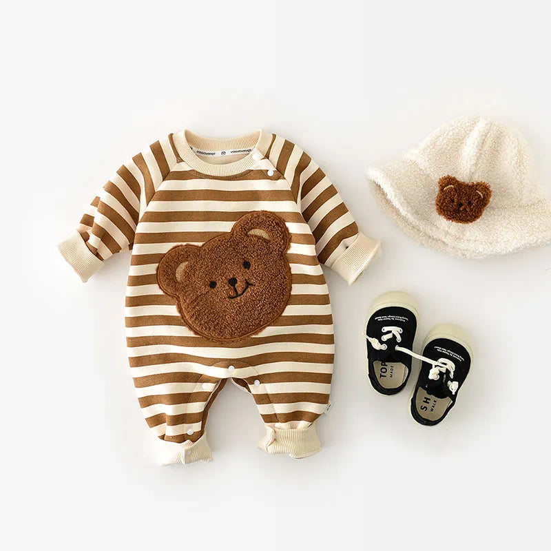 CozyBear – Gestreepte Teddybeer Romper