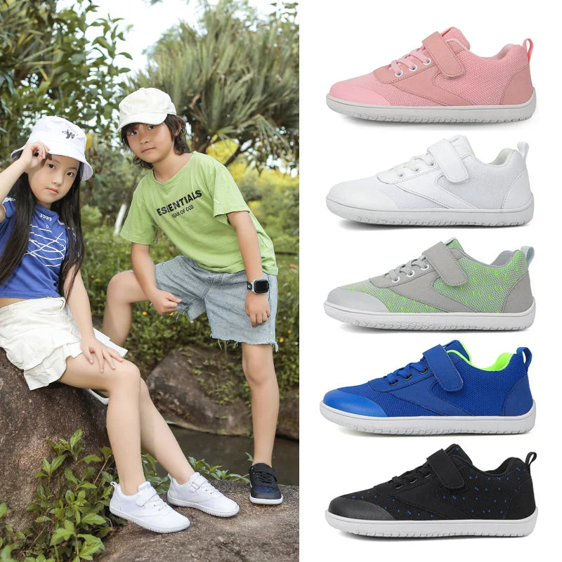FlexiBare – Barefoot Kindersneakers met Brede Neus