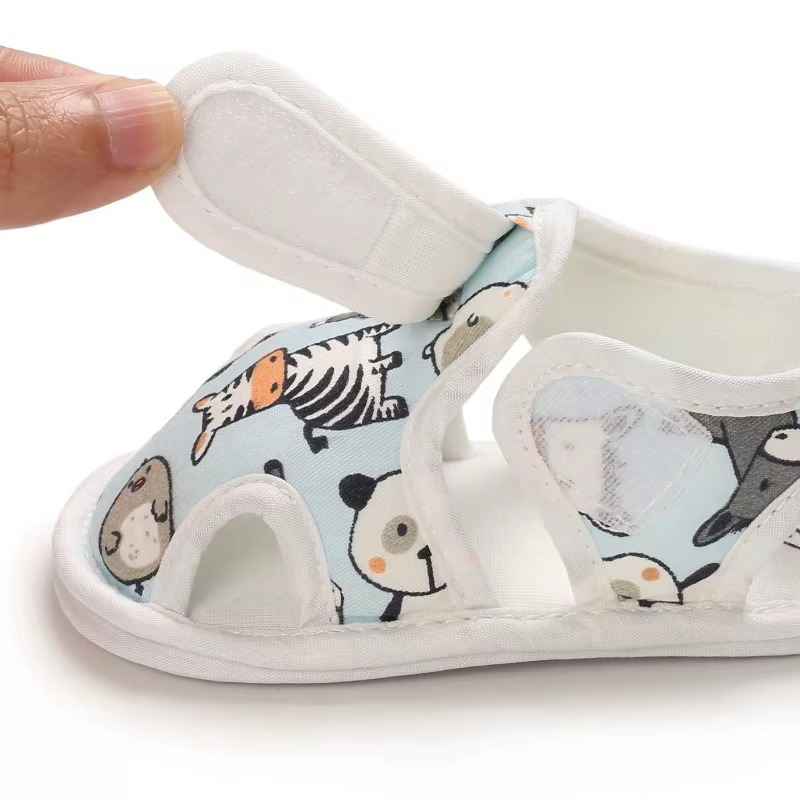 SunnySteps™ – Ademend Design met Dierenprint – Zachte Baby Sandalen