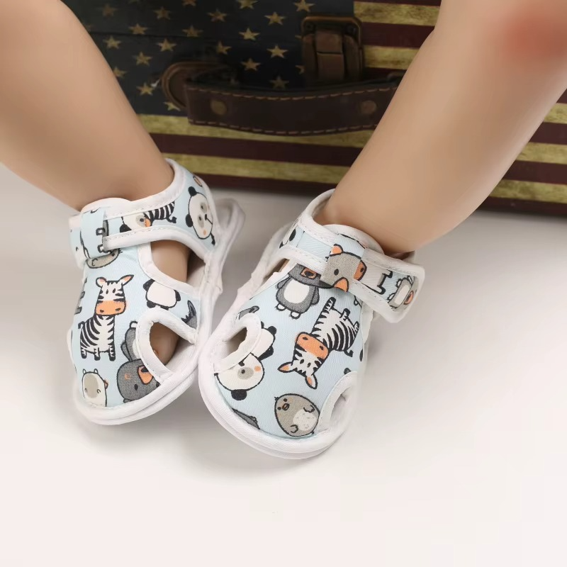 SunnySteps™ – Ademend Design met Dierenprint – Zachte Baby Sandalen