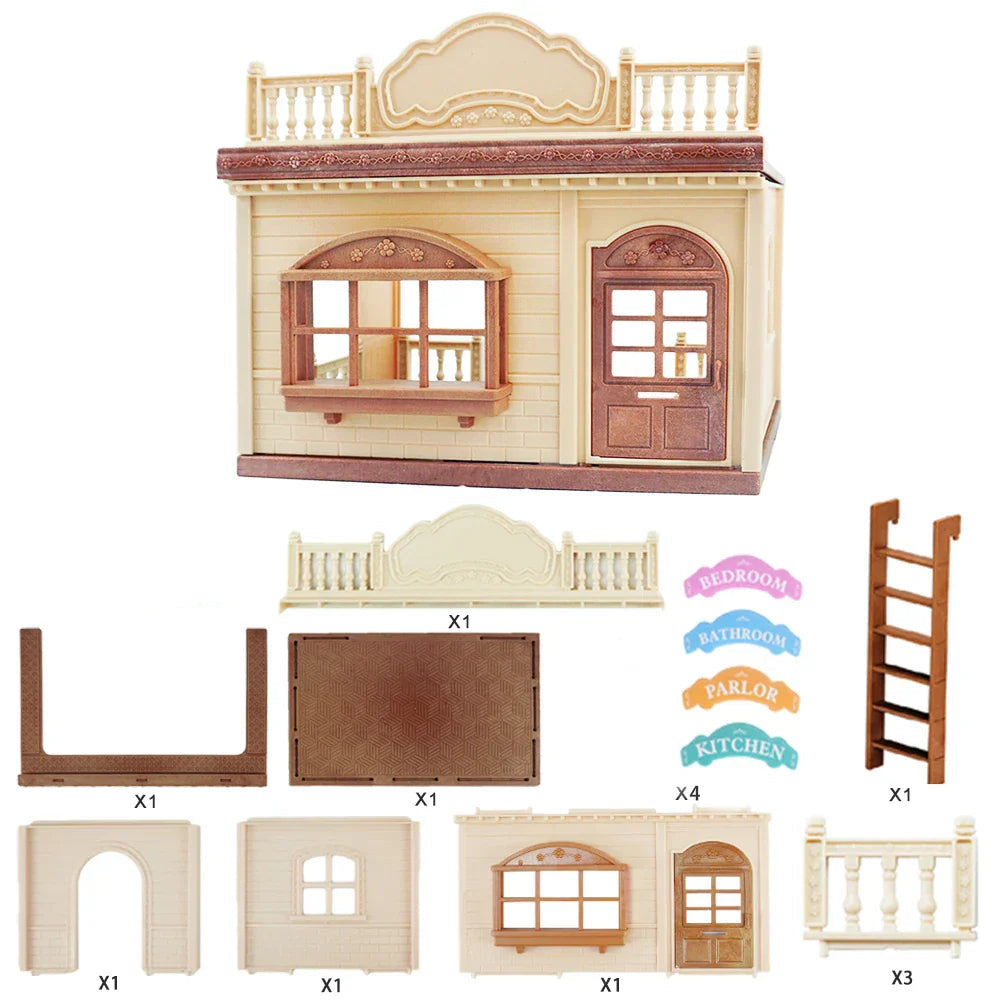 TinyVilla™ – 1:12 Poppenhuis Meubelpakket – Keuken & Dinette