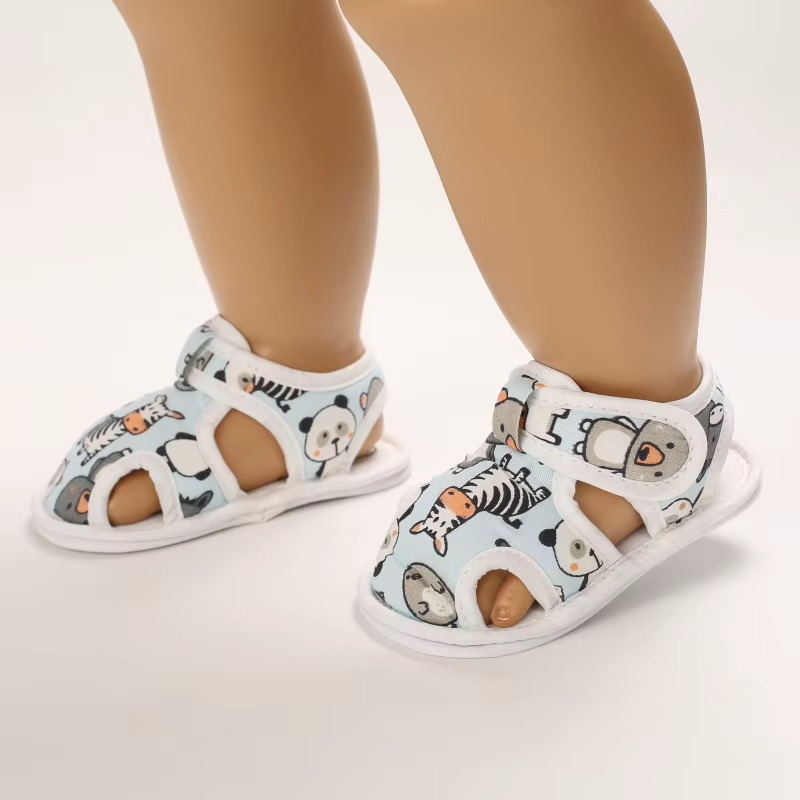 SunnySteps™ – Ademend Design met Dierenprint – Zachte Baby Sandalen