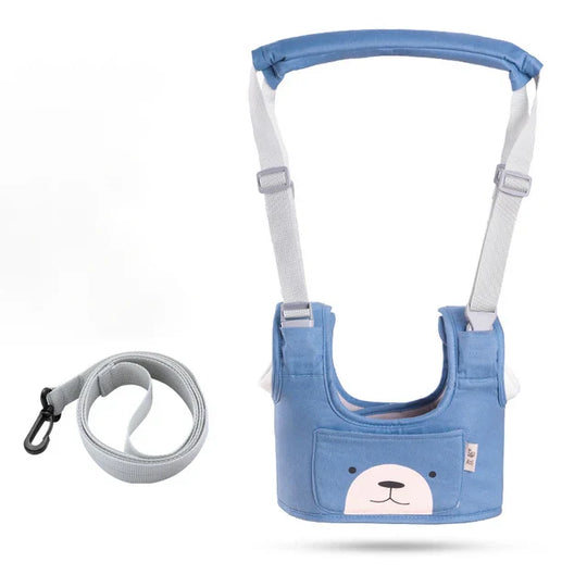 BearBuddy™ - Ergonomische Loopsteun Blauw/Roze, Katoen, 9+ Maanden