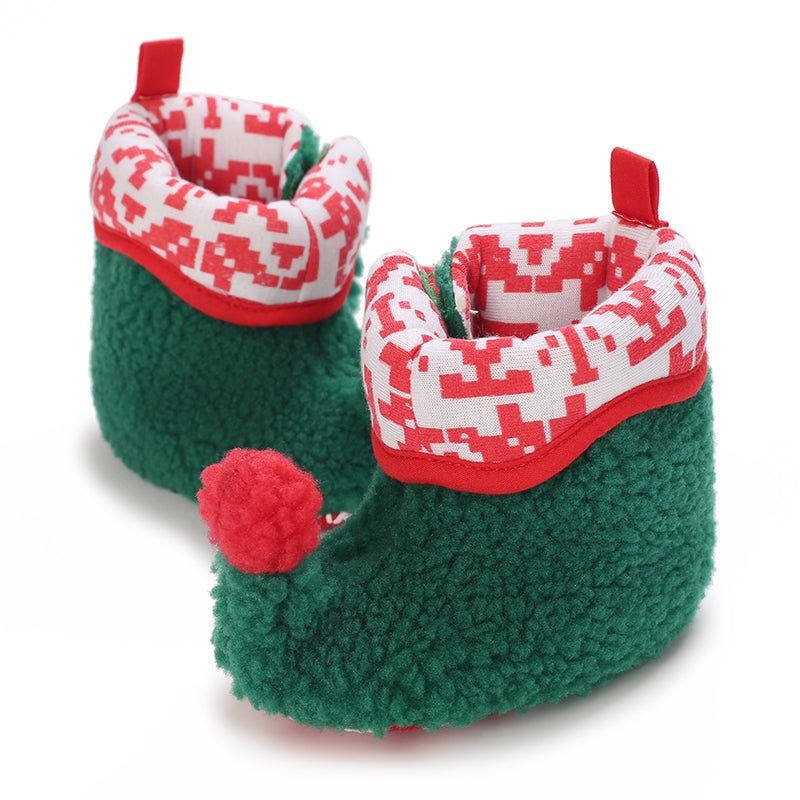 SantaSteps™ – Warme Kerstpantoffels met Antislipzool – Feestelijke Baby Sloffen