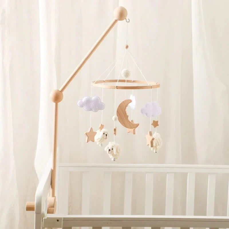 DreamCloud™ / Rustgevende Houten Babymobiel Zonder Batterij