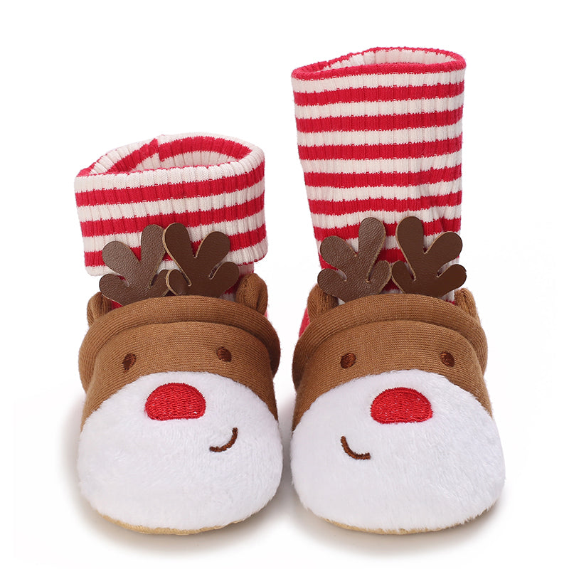 SantaSteps™ – Warme Kerstpantoffels met Antislipzool – Feestelijke Baby Sloffen