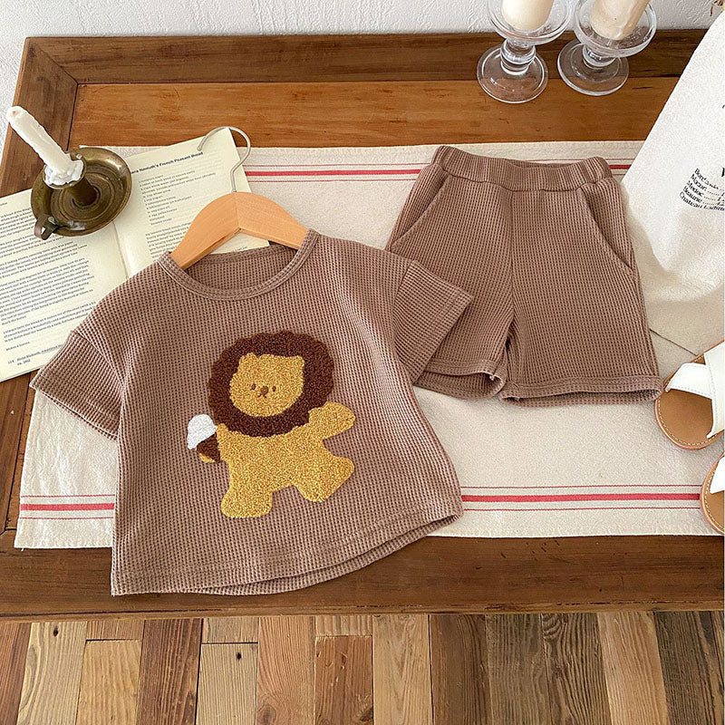 LionBreeze – Wafelstof Set met Leeuwenprint