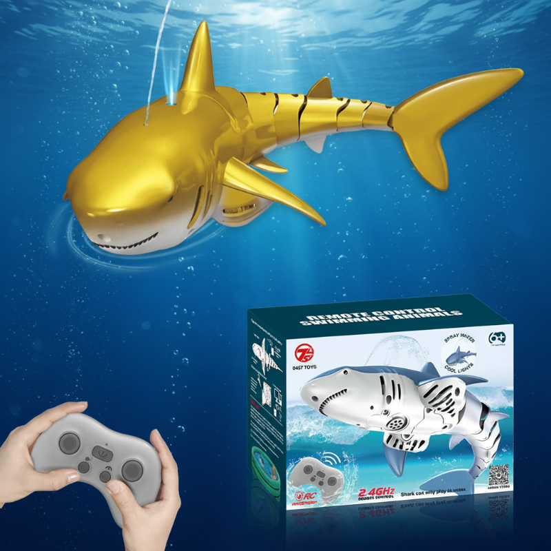 FinDrive bestuurbare RC haai spuitende gouden haai - Milo & Moon
