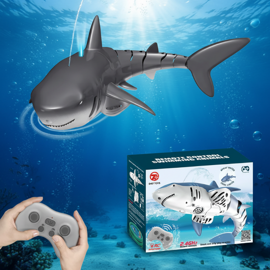 FinDrive bestuurbare RC haai spuitende grijze haai - Milo & Moon