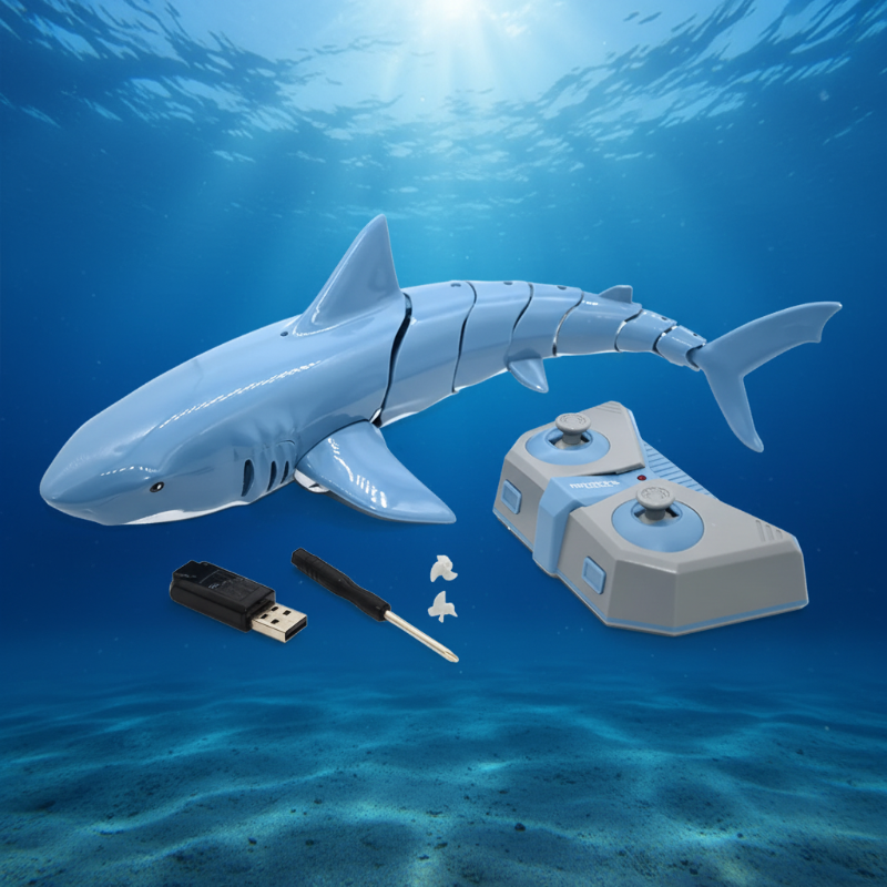 FinDrive bestuurbare RC haai blauwe haai - Milo & Moon