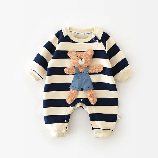 CozyBear – Gestreepte Teddybeer Romper