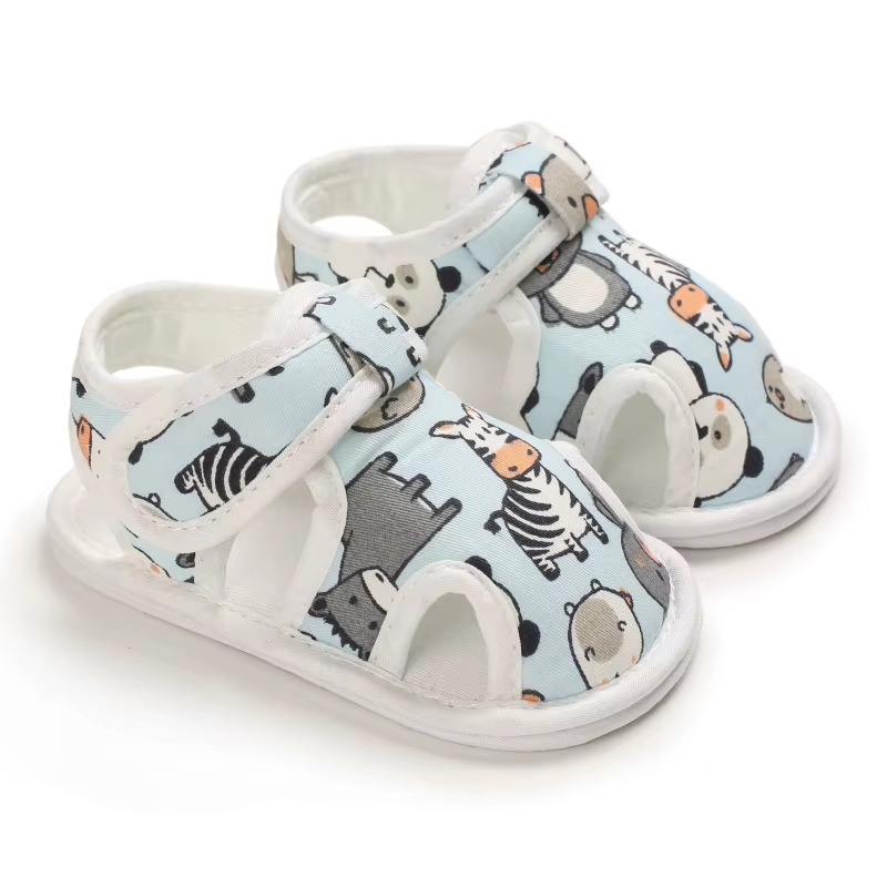 SunnySteps™ – Ademend Design met Dierenprint – Zachte Baby Sandalen