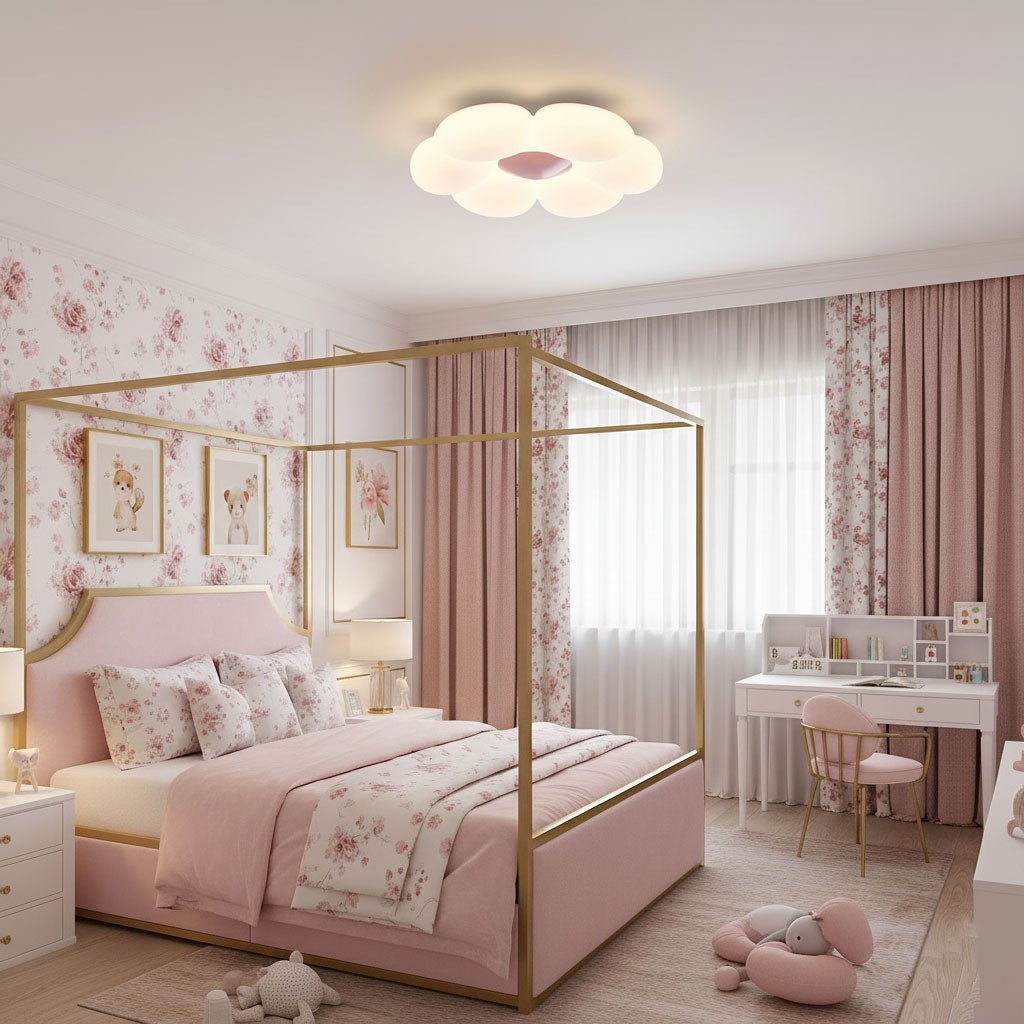 Groene bloem plafondlamp voor de kinderkamer