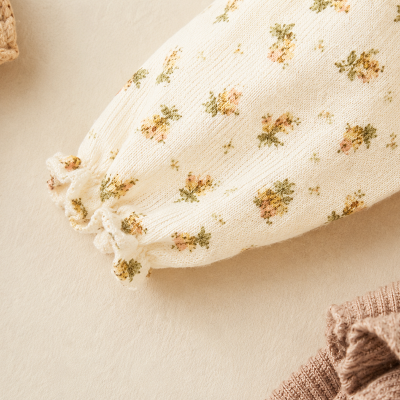 Fleurtje baby outfit mouwen detail - Milo & Moon