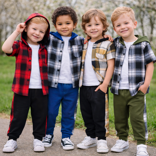 Bengeltje geruite outfit jongens in het voorjaar - Milo & Moon