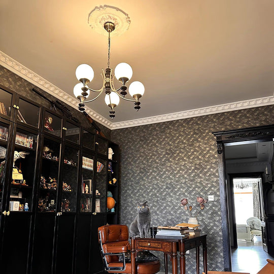 Design houten kroonluchter kinderkamer warm licht