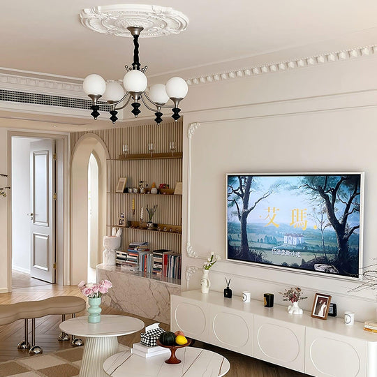 Warme hanglamp kinderkamer hout en glas