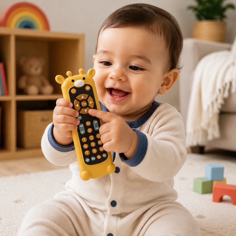 KiddoClick afstandsbediening baby speelt - Milo & Moon