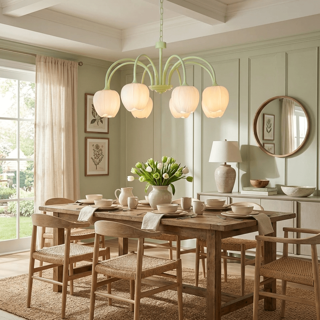 BloomGlow tulpen kroonluchter kinderkamer – vooraanzicht