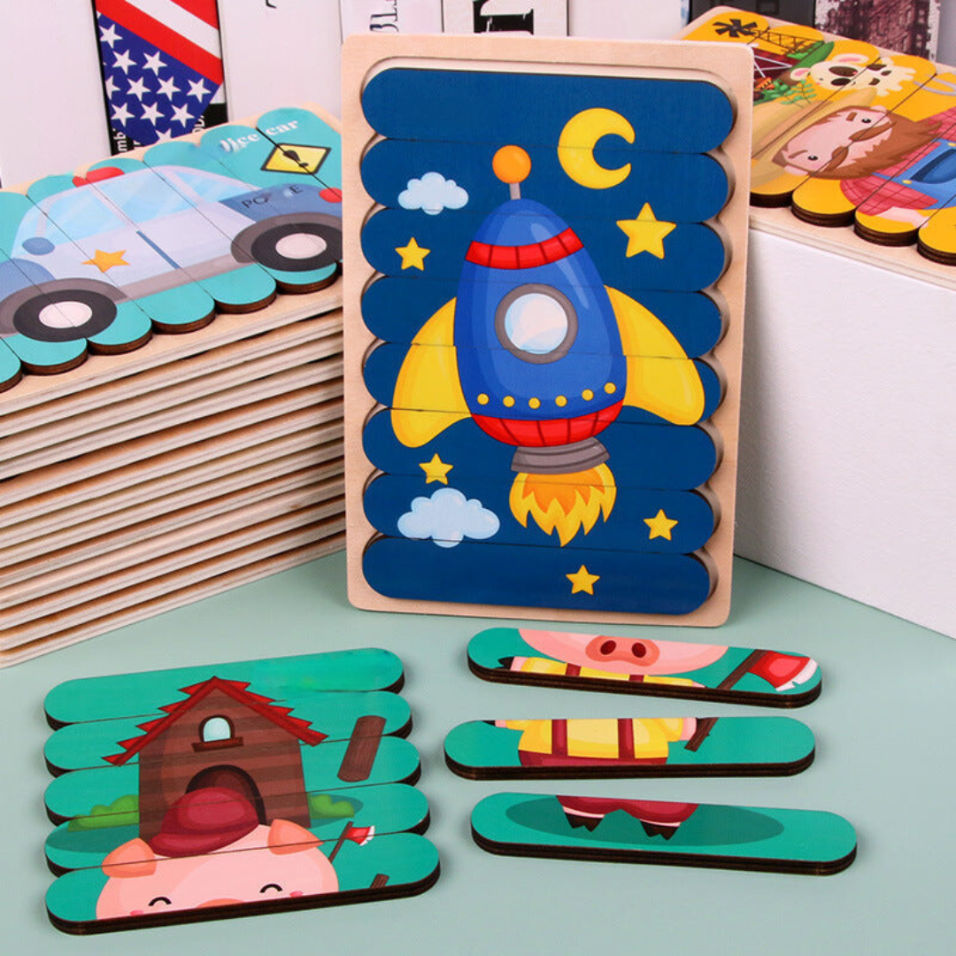 PuzzleNest™ – Montessori Houten Puzzel – Educatief & Creatief Speelgoed voor Kinderen