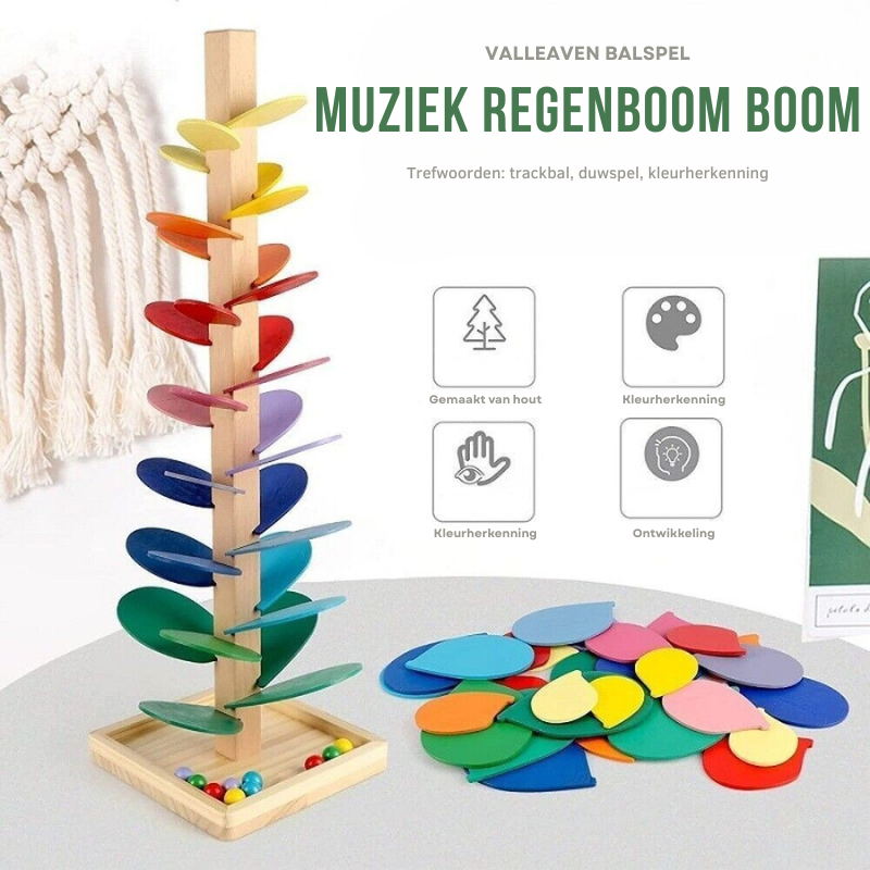 RainbowTree™ – Houten Speelboom voor Creatief en Educatief Spel
