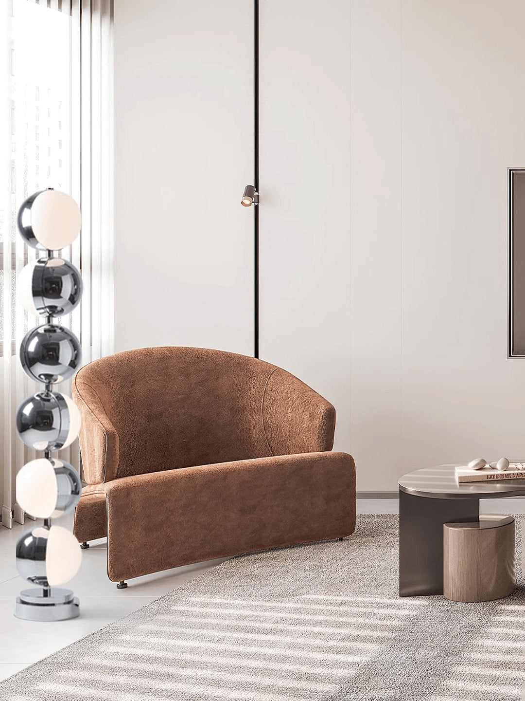 Chromen sta-lamp minimalistisch ontwerp