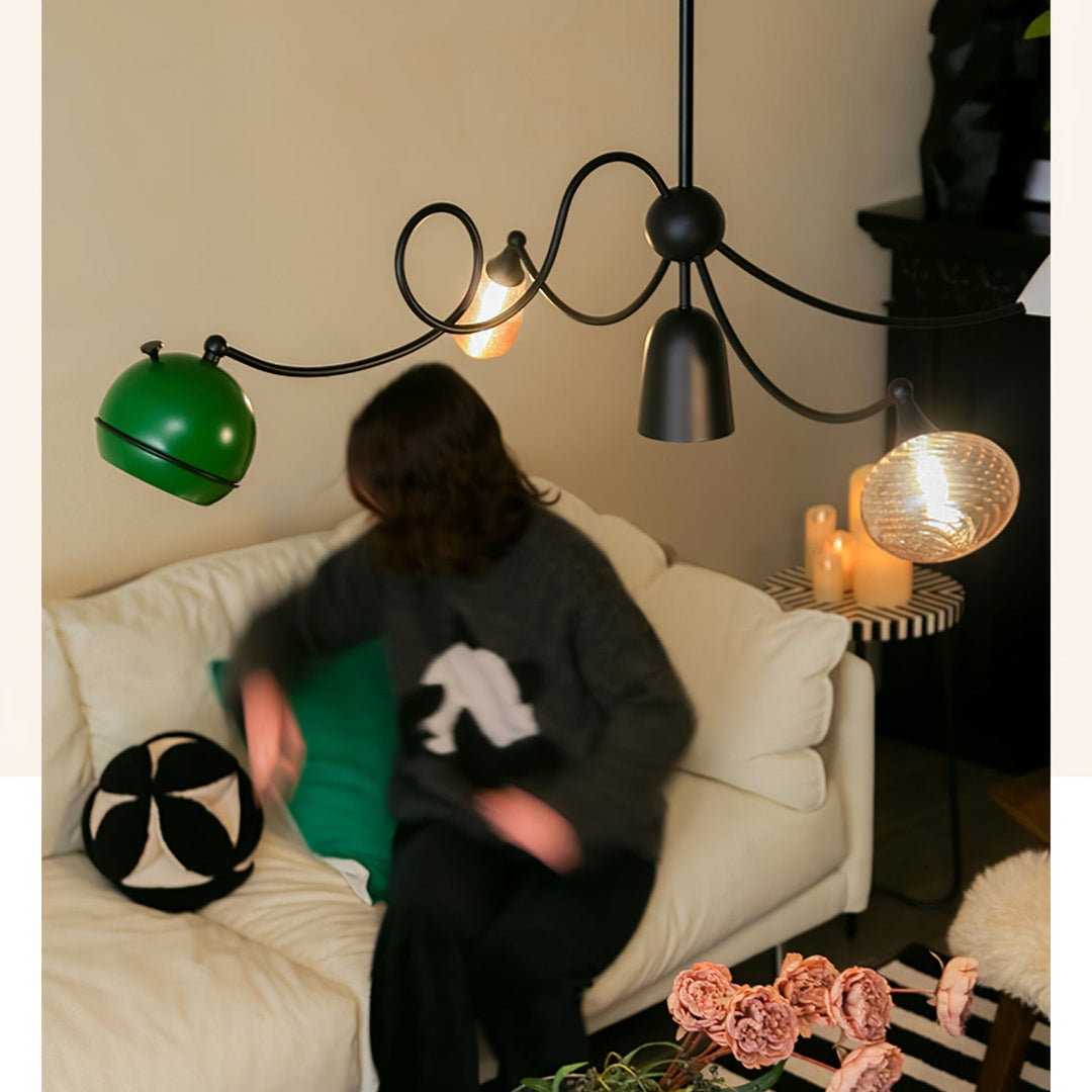 Krullebol artistieke kroonluchter interieur