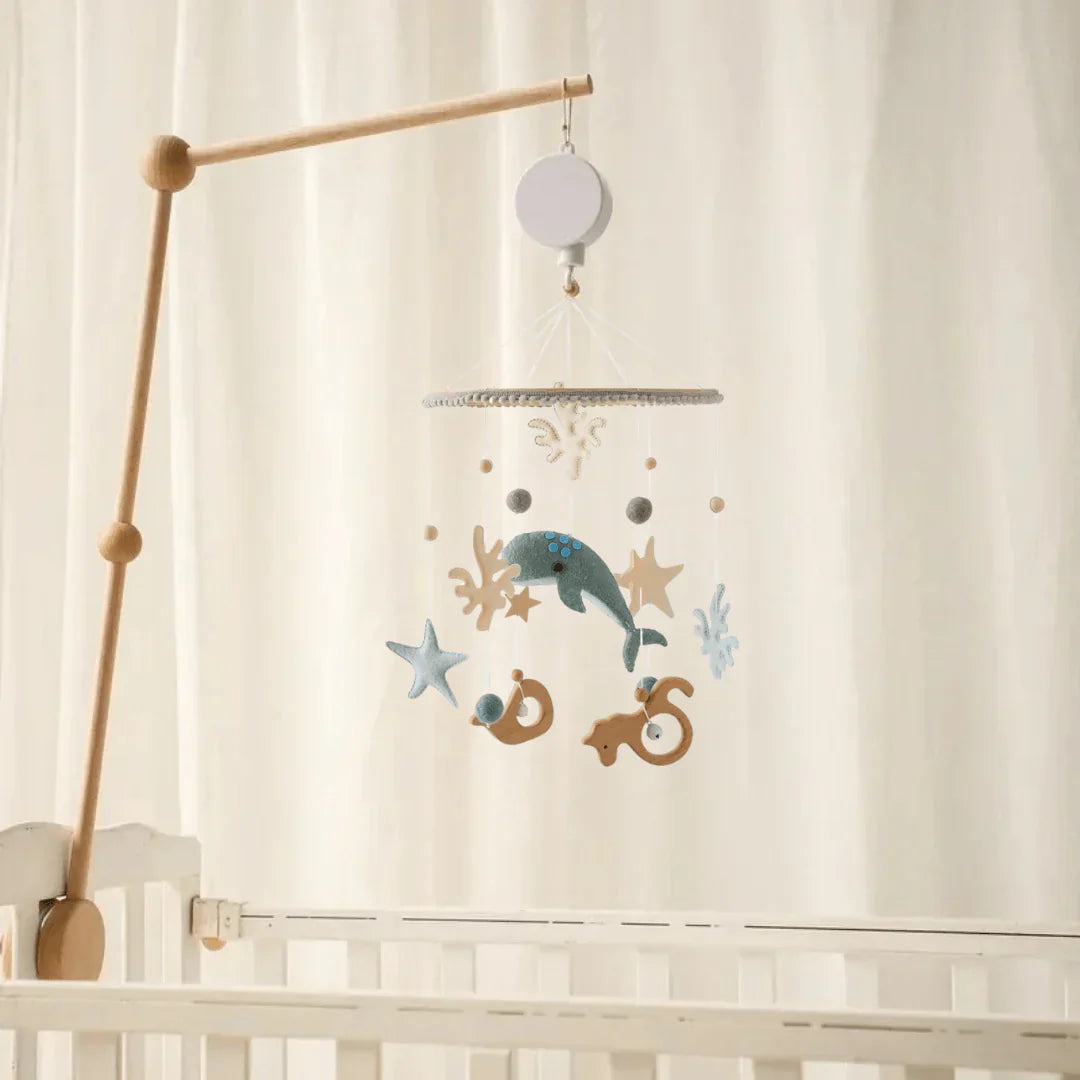 DreamCloud™ / Rustgevende Houten Babymobiel Zonder Batterij