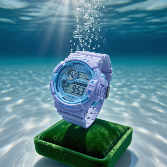 AquaGlow™ – Waterdicht Digitaal Sporthorloge voor Meisjes – IPX7 Zwemhorloge