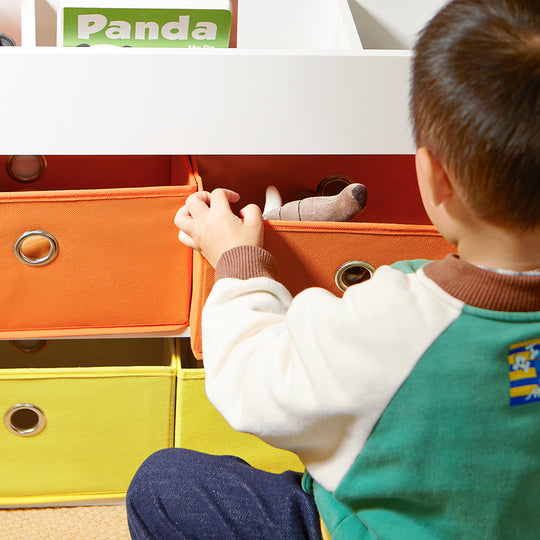 EduDraw™ Montessori Kinder Tekentafel Set – Houten Dubbelzijdige Tafel met 2 Stoelen & 4 Opbergboxen – Omkeerbaar Schoolbord Bureau