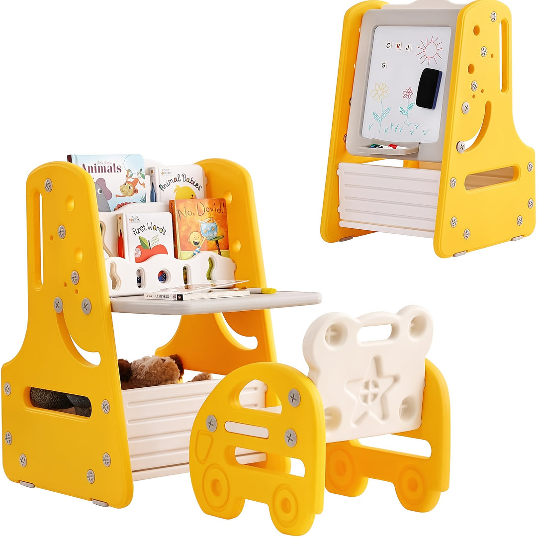 Write&Store™ Magnetisch Kinder Schrijfbord – 2-in-1 Boekenplank & Opbergrek (2 jaar+)