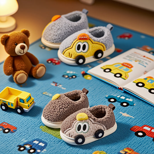 TurboToes™ – Warme Auto-Vormige Slippers voor Jongens & Meisjes