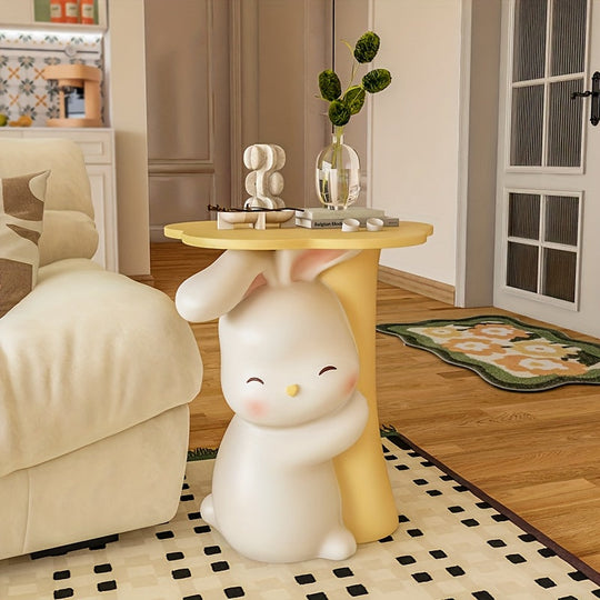 BunnyHaven™ – Groot Konijn Bijzetdecor – Konijn Sculptuur met Dienblad