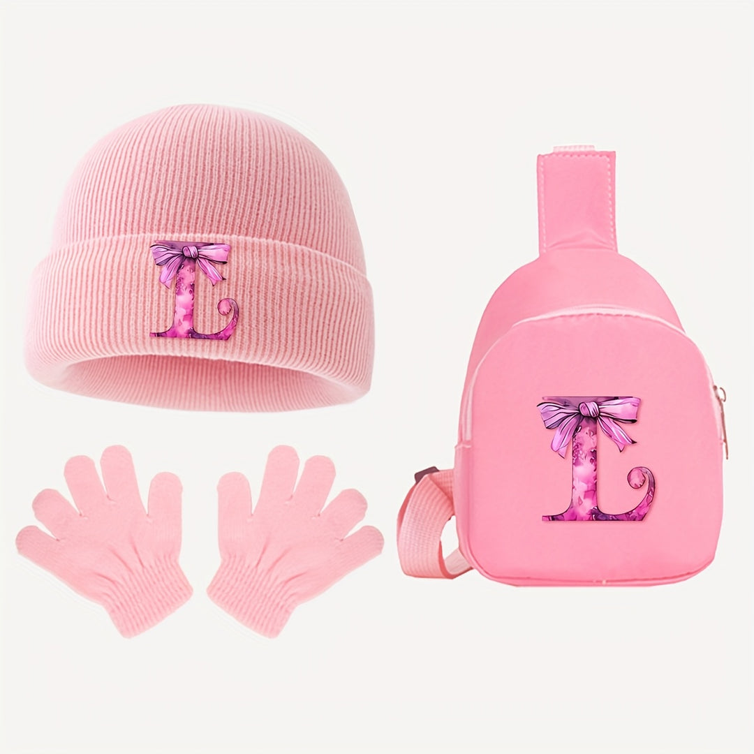 PinkCharm™ – Meisjes Winter Giftset – Muts, Handschoenen & Borstzak