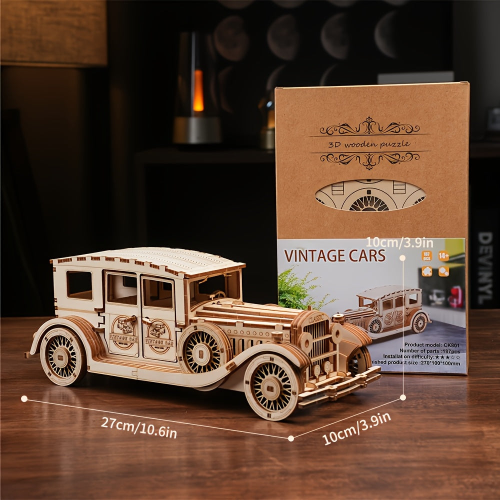 RetroRide™ – 3D Houten Vintage Auto Puzzel