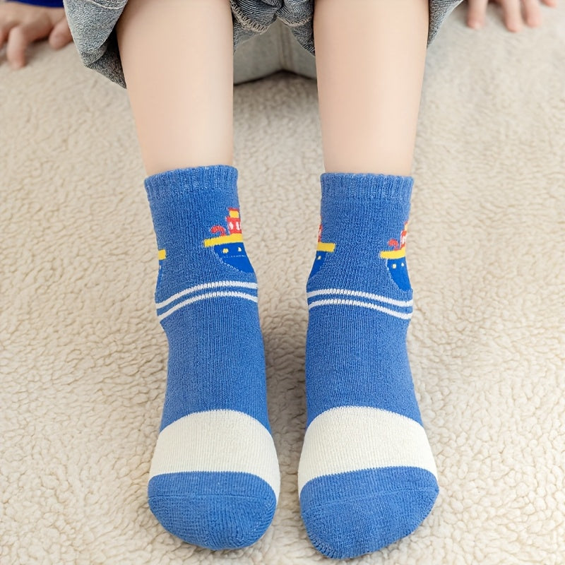 SailCrew™ – 5-Pack Kindersokken – Dikke Winter Sokken