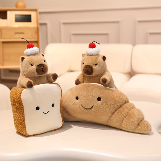 CuteCapybara™ – Schattige Pluche Knuffel 2-in-1 Croissant & Ananasbrood
