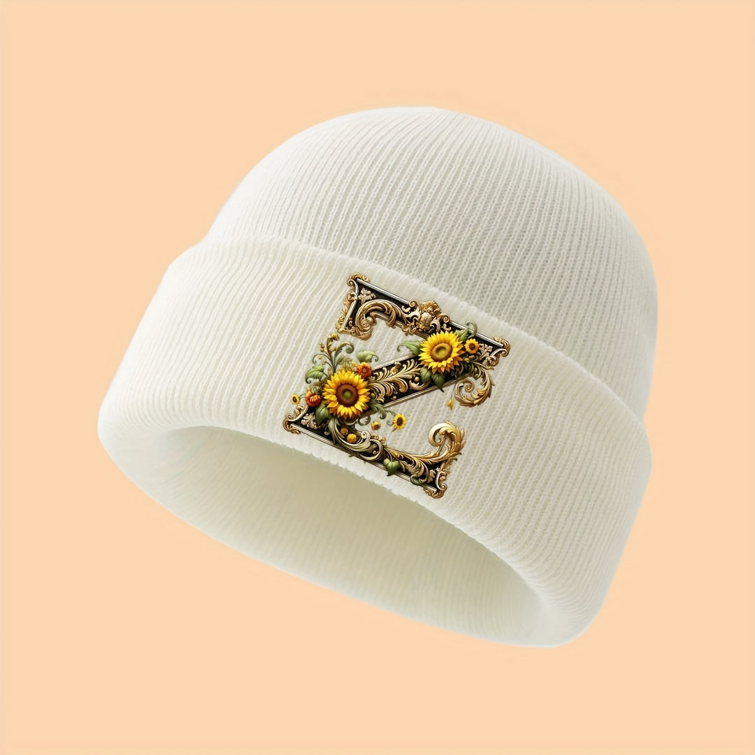 GoldenLetter™ – Meisjes Initialen Muts – Zacht & Winter Warm