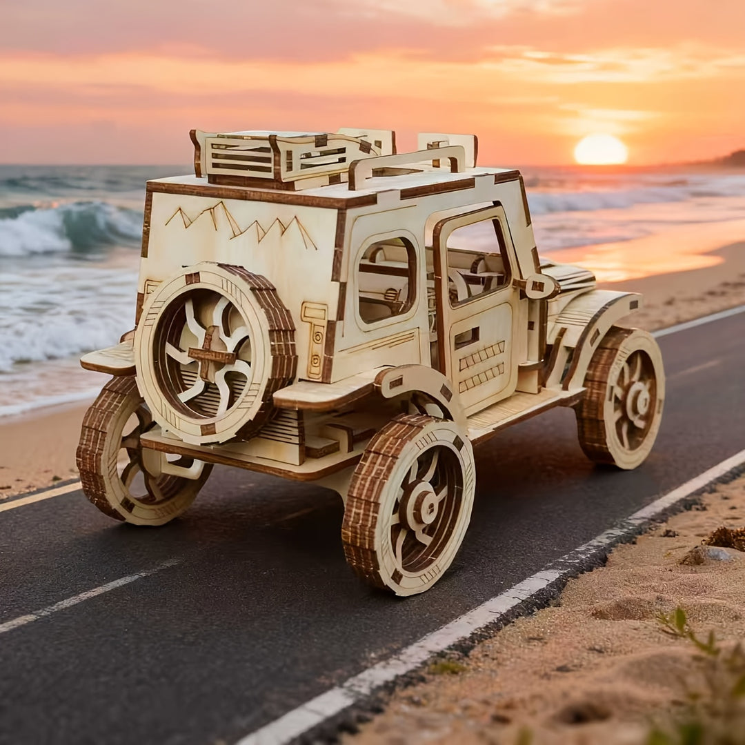 TrailWood™ – 3D Houten Off-Road Voertuig met Dubbele Deuren