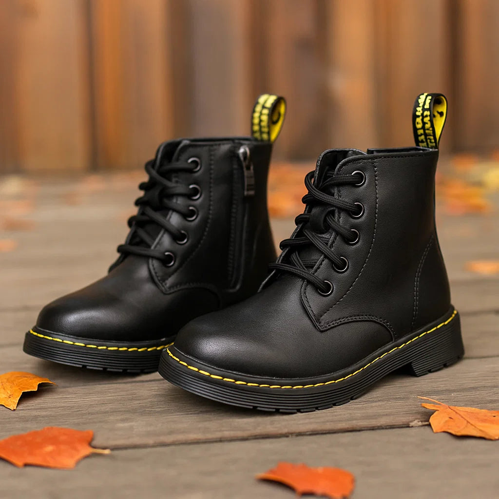 StormStep – Kinder Combat Boots met Veters en Zijrits