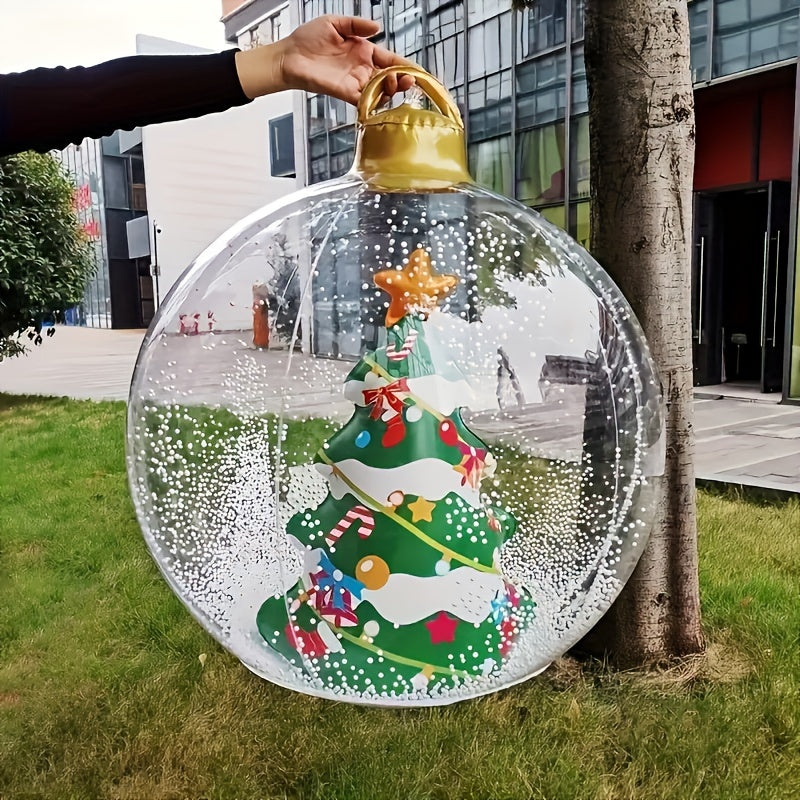 LumiGlobe™ – 60 cm Verlichte Opblaasbare Kerstbal met LED-licht voor Binnen & Terrasdecoratie