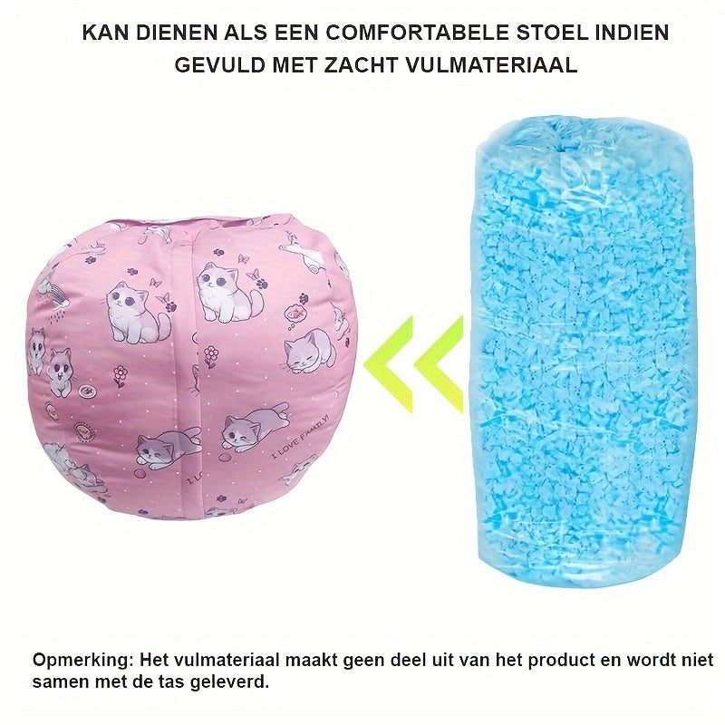 KittyNest™ Grote Kitten Bean Bag Hoes – Zachte Opberger & Zitkussen